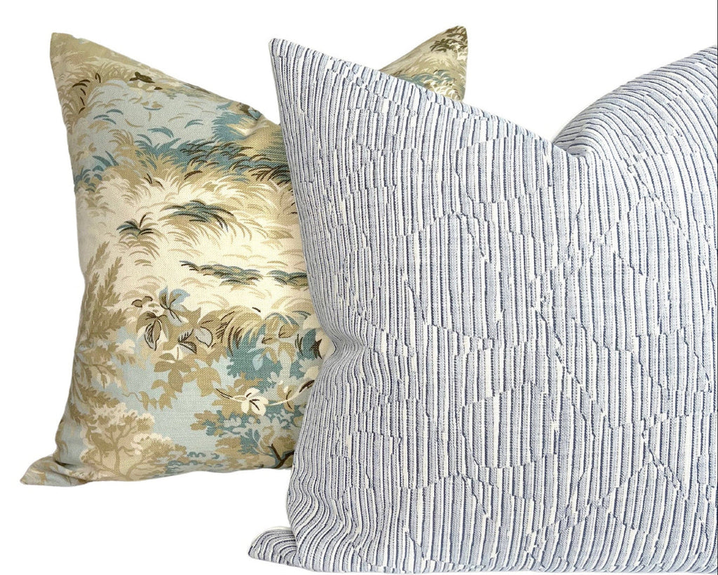Lincoln Toile Pillow Cover in Light Blue, Thibaut Pillows