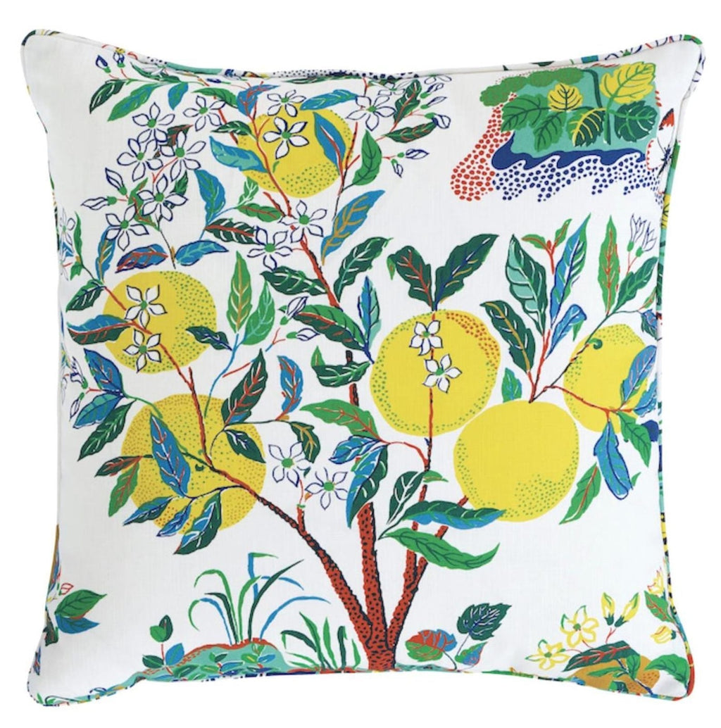 Citrus Garden Pillow Cover in Primary, Indoor Outdoor Pillows, Schumacher Textiles