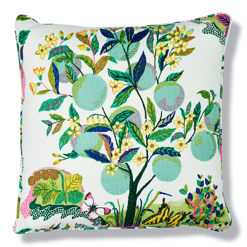 Citrus Garden Pillow Cover in Lime, Schumacher Textiles