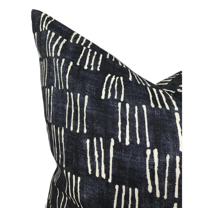 Matchsticks Pillow Cover in Indigo Blue, George Spencer Textiles