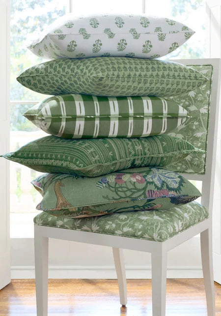 Mimi Floral Pillow Cover in Green, Thibaut Pillows