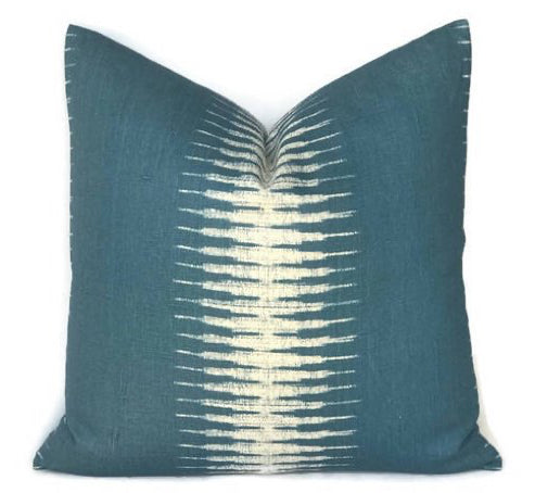 Ikat Pillow Cover in Peacock, Peter Dunham Textiles