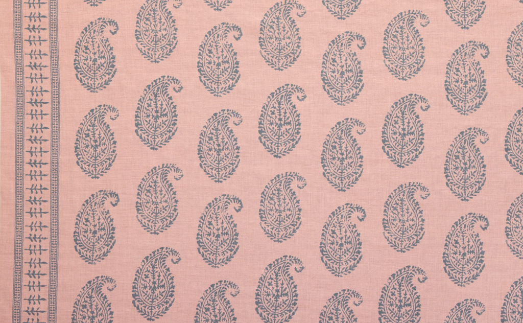 Kashmir Paisley Pillow Cover in Pink + Blue, Peter Dunham Textiles