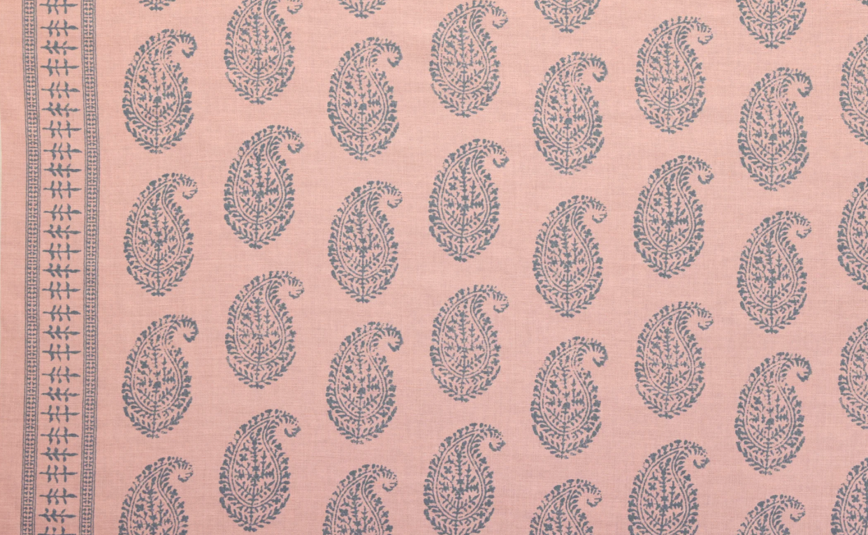 Kashmir Paisley Pillow Cover in Pink + Blue, Peter Dunham Textiles