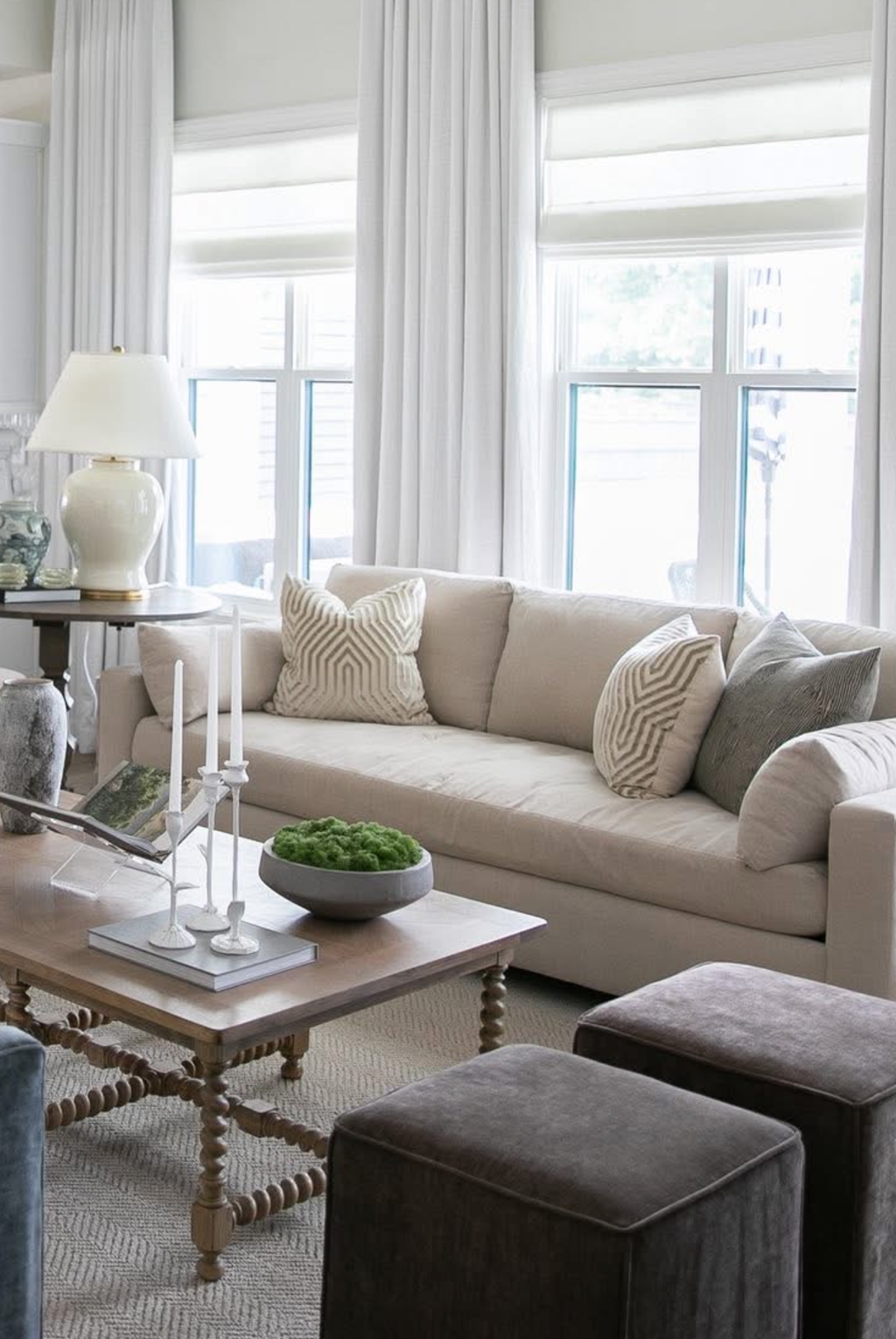 Vanderbilt Pillow Cover in Greige, Schumacher Textiles