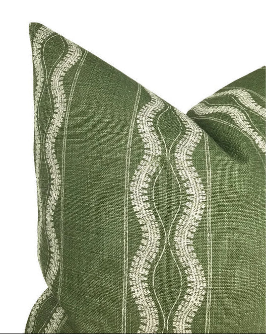 Zanzibar Pillow Cover in Green, Peter Dunham Textiles