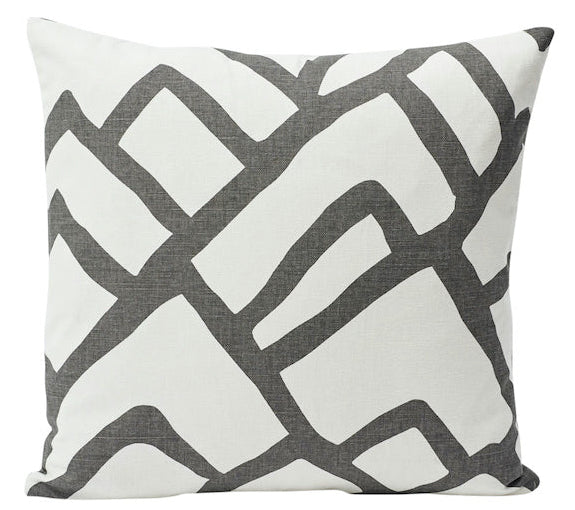 Zimba Pillow Cover in Charcoal, Schumacher Textiles