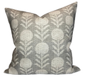 Zinnia Pillow Cover in Sand Grey, McLaurin + Piercy Textiles